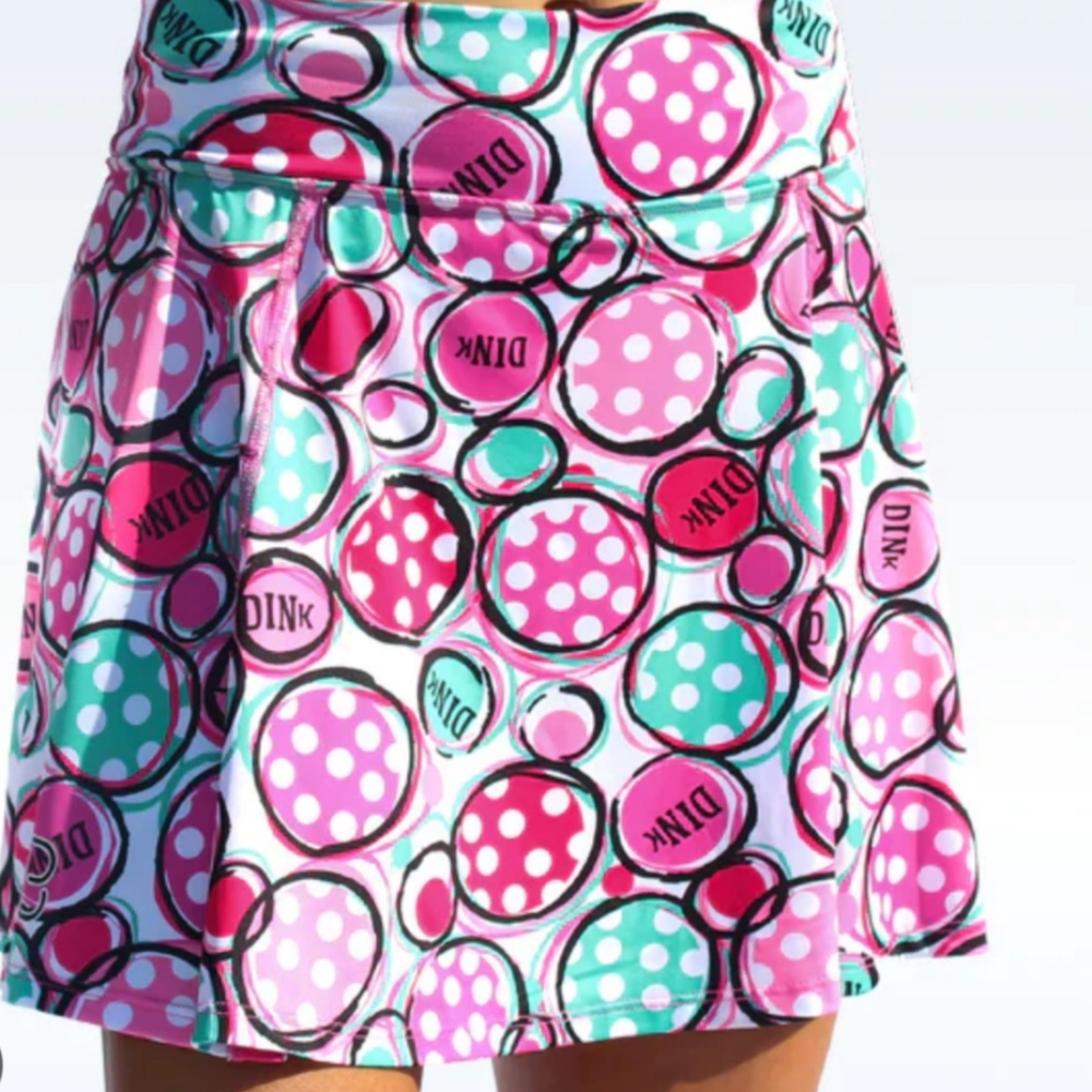 Women's Polka Dot Skort - Pink and Green